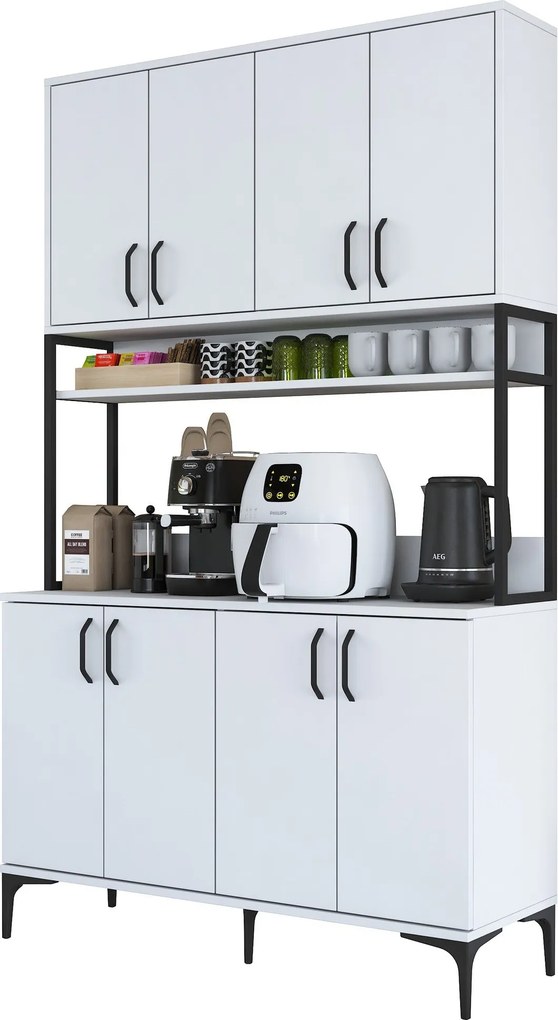 Armário Alto de Cozinha "Stella" - 120 x 198,6 x 40 cm - Branco - Desi