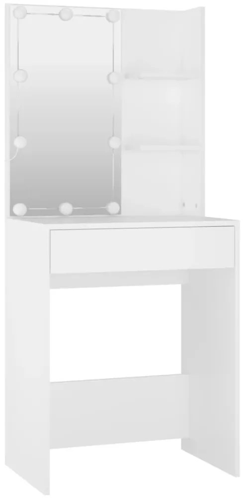 Conjunto toucador c/ LEDs madeira processada branco