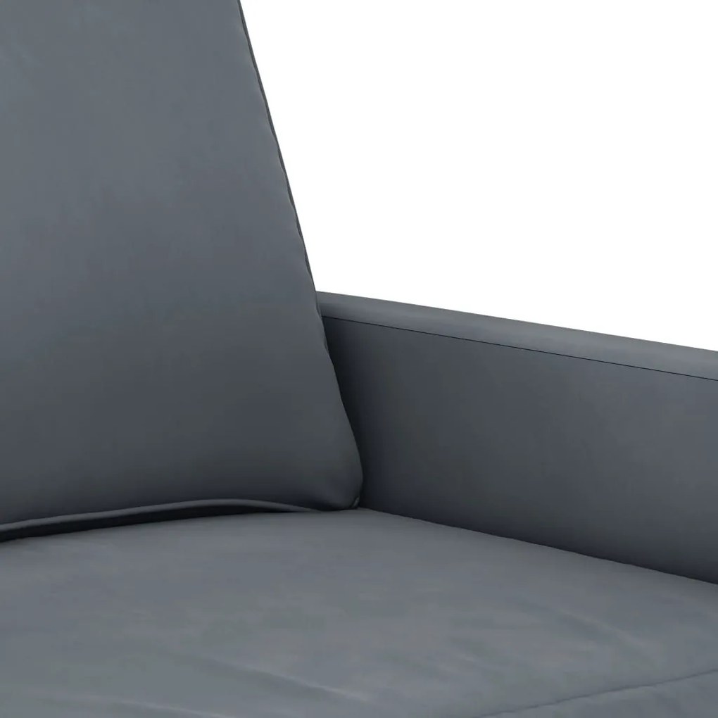 Sofá de 3 lugares 180 cm veludo cinza-escuro