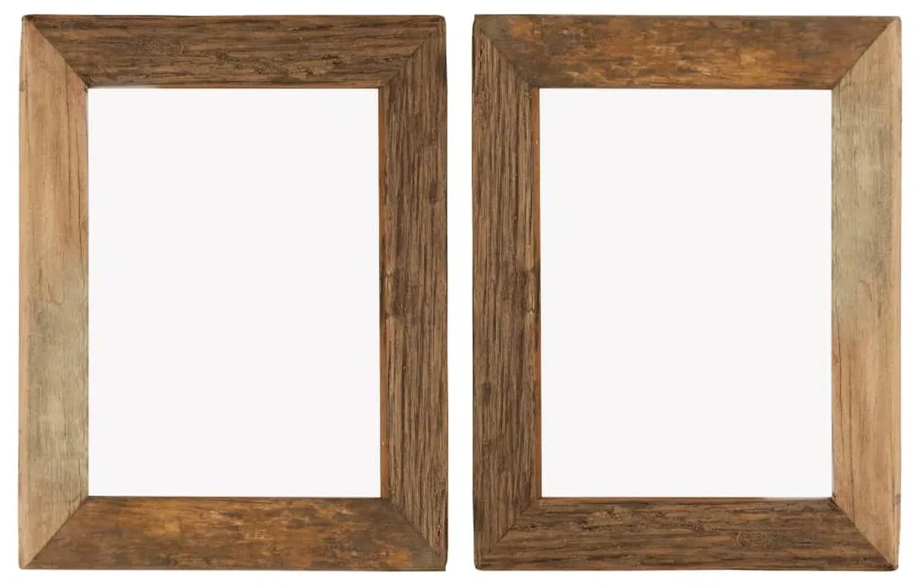 vidaXL Molduras 2 pcs 34x40 cm madeira recuperada maciça e vidro