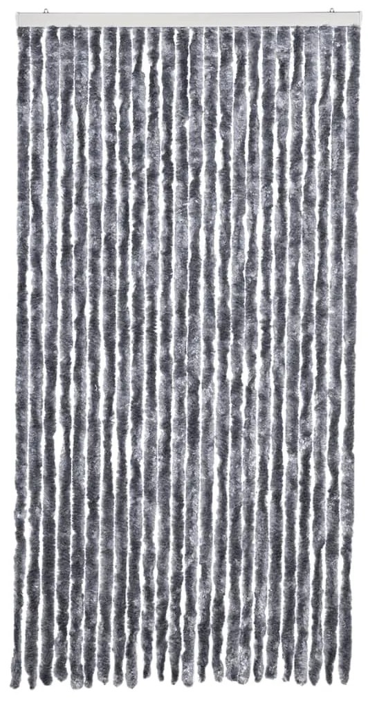 Cortina anti-insetos 100x230 cm chenille prateado