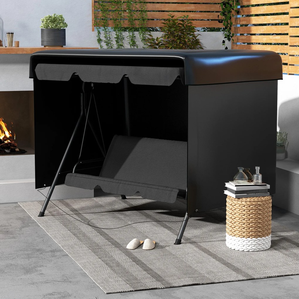 Capa Protetora Impermeável para Baloiço de Jardim de 3 Lugares com Fecho Antipoeira e Antivento 215x155x150 cm