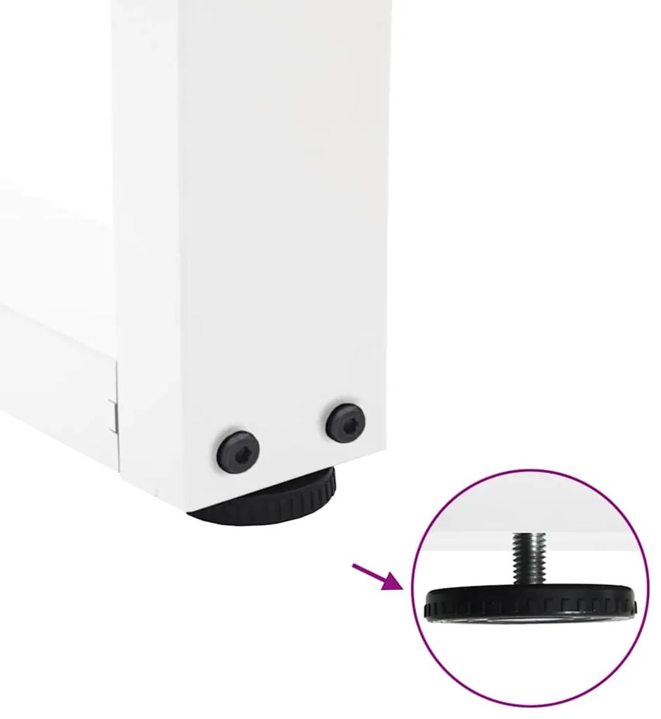 Pernas para mesa de jantar em V, 2 peças, branco, 60x(72-73,3) cm, aço