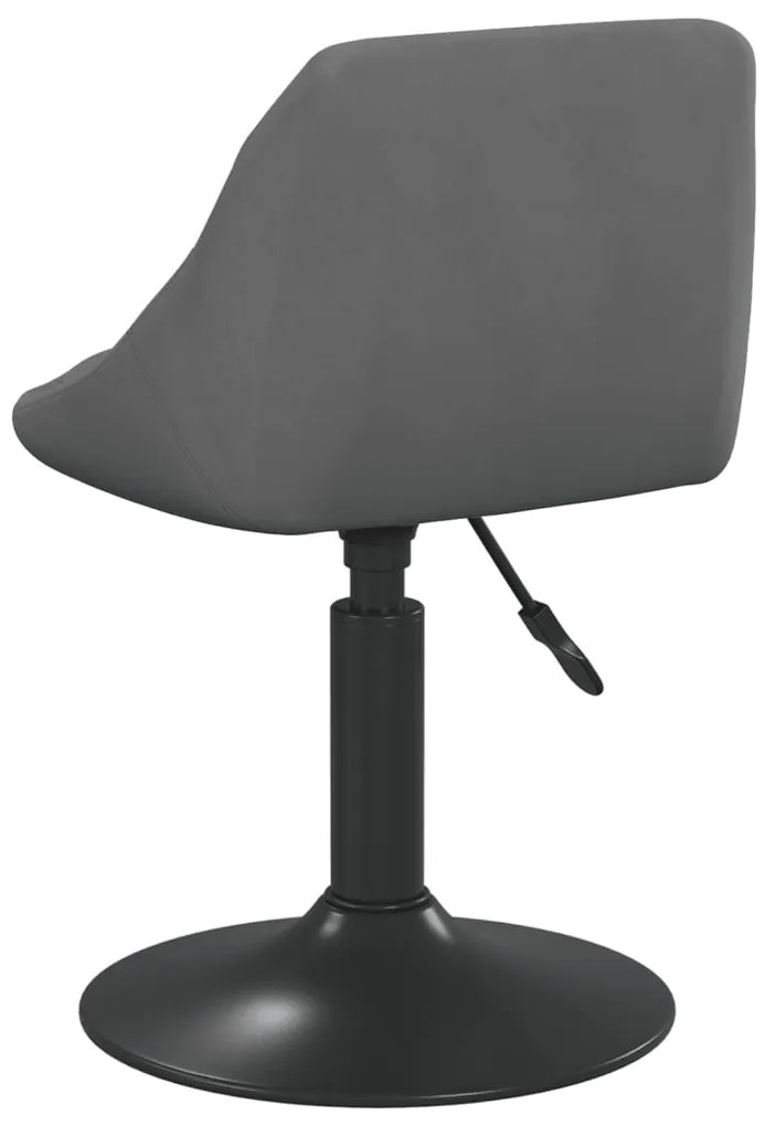 Cadeiras de jantar giratórias 2 pcs veludo cinzento-escuro