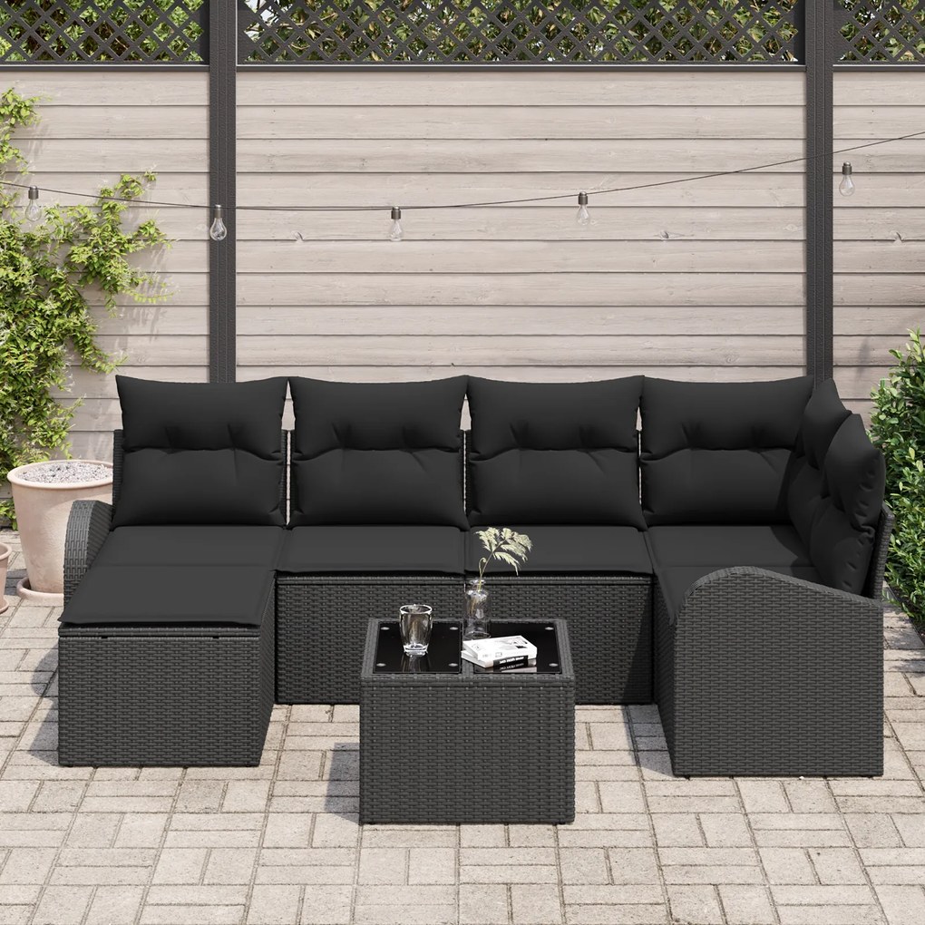 Conjunto de Sofás de Jardim vidaXL com Almofadas Bege em Rattan Poliés