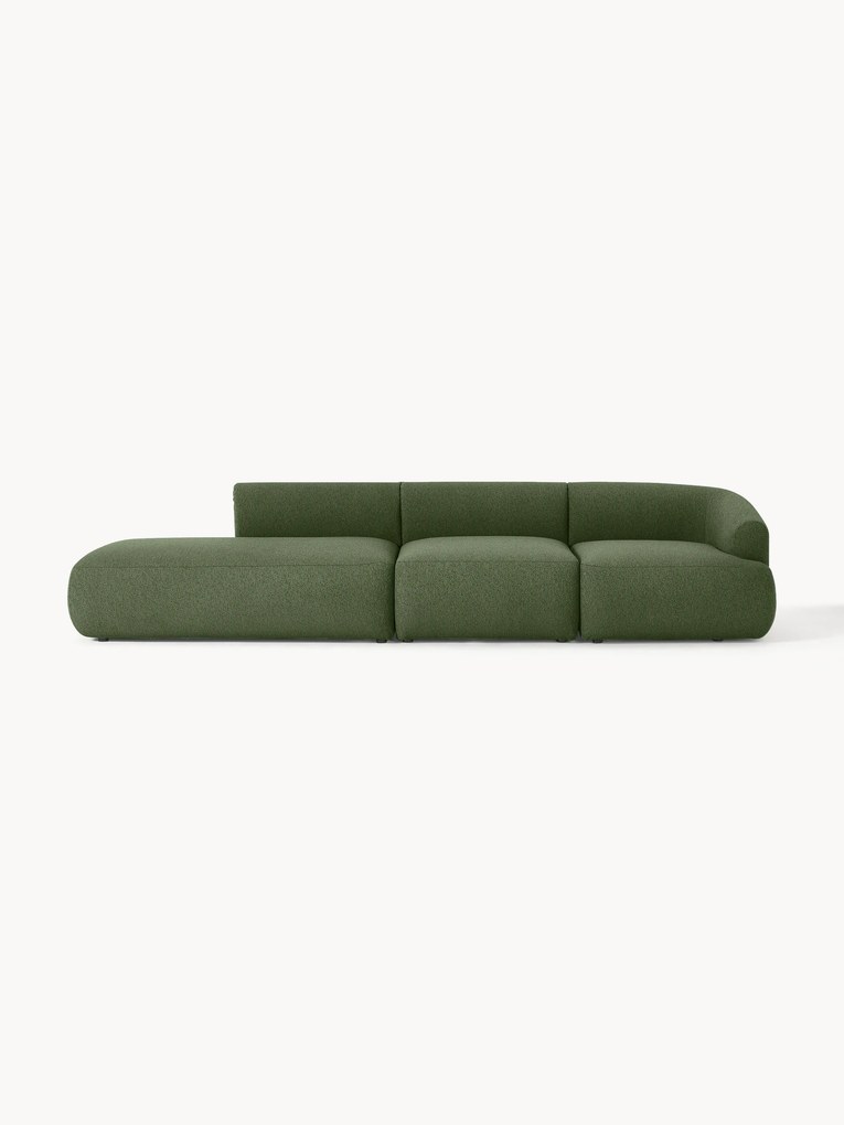 Módulo com chaise longue em bouclé Sofia (4 lugares)