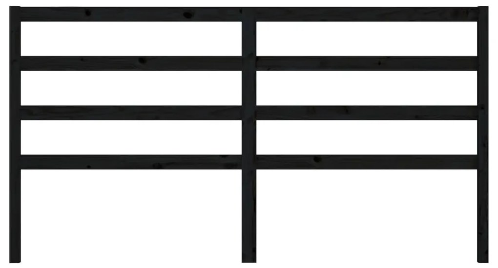 Cabeceira de cama 206x4x100 cm pinho maciço preto
