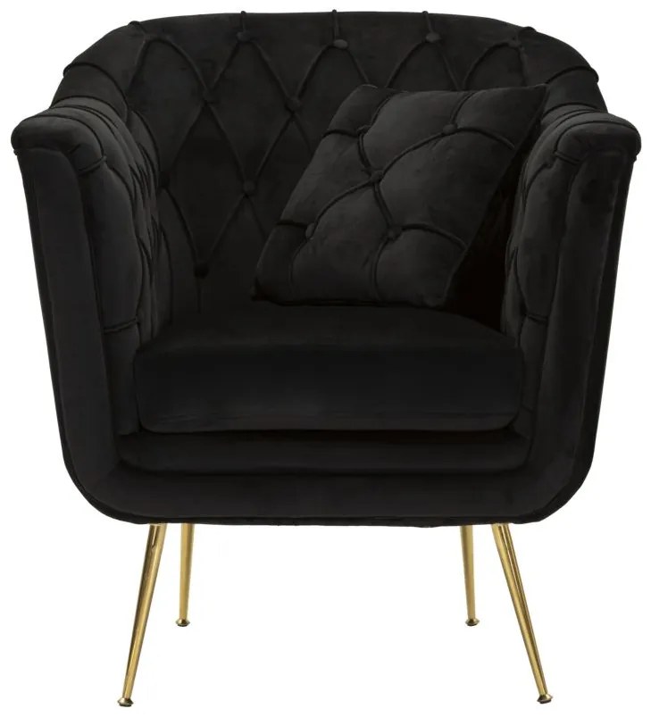 POLTRONA BUDAPEST COM ALMOFADA CM 88X83X91 PRETA