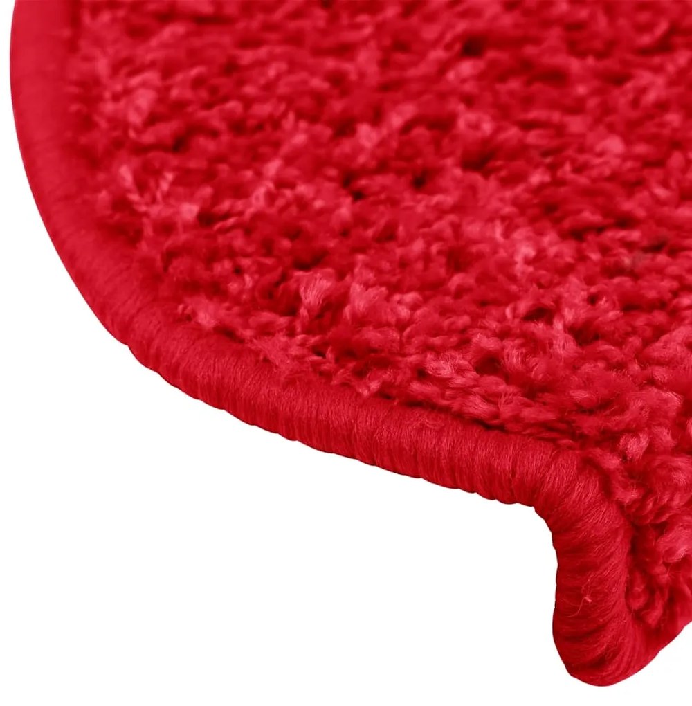 Tapetes de escadas 10 pcs 65x21x4 cm vermelho