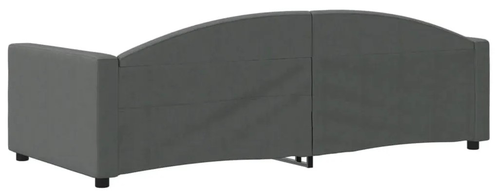 Sofá-cama 90x200 cm tecido cinzento-escuro