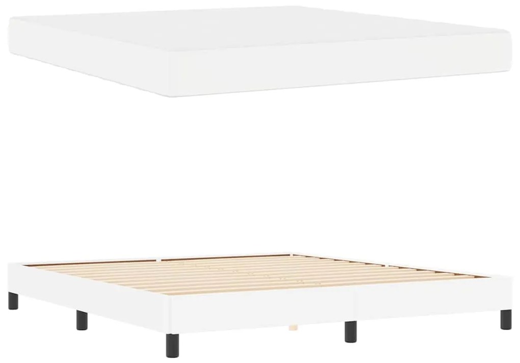 Cama Outros Branco Puro 180 x 200 cm Couro sintético