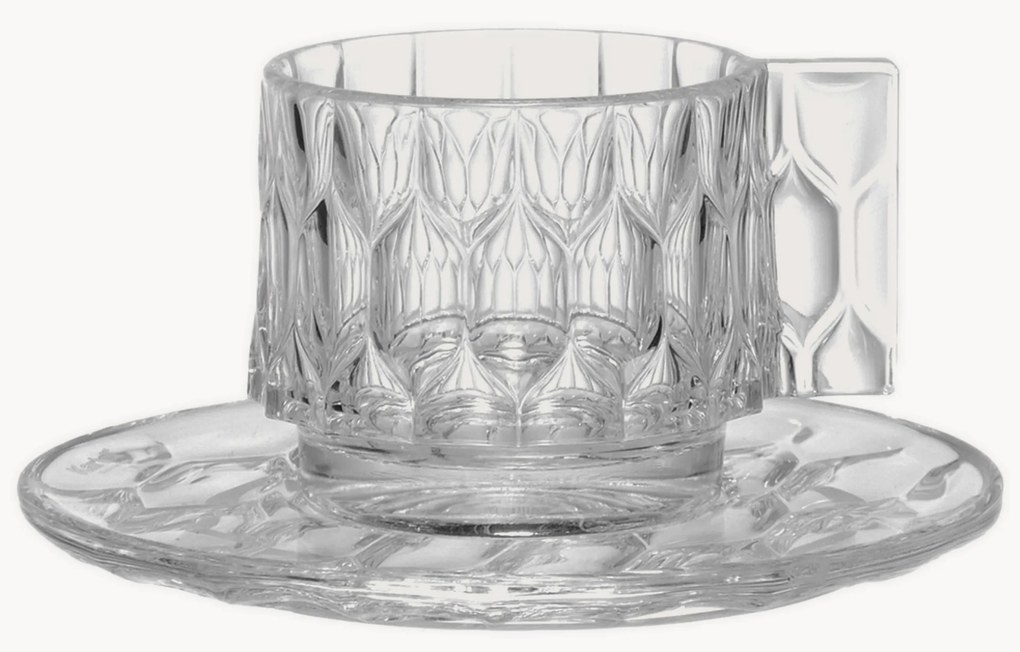 Chávenas de café com pires com textura Jellies, conjunto de 4