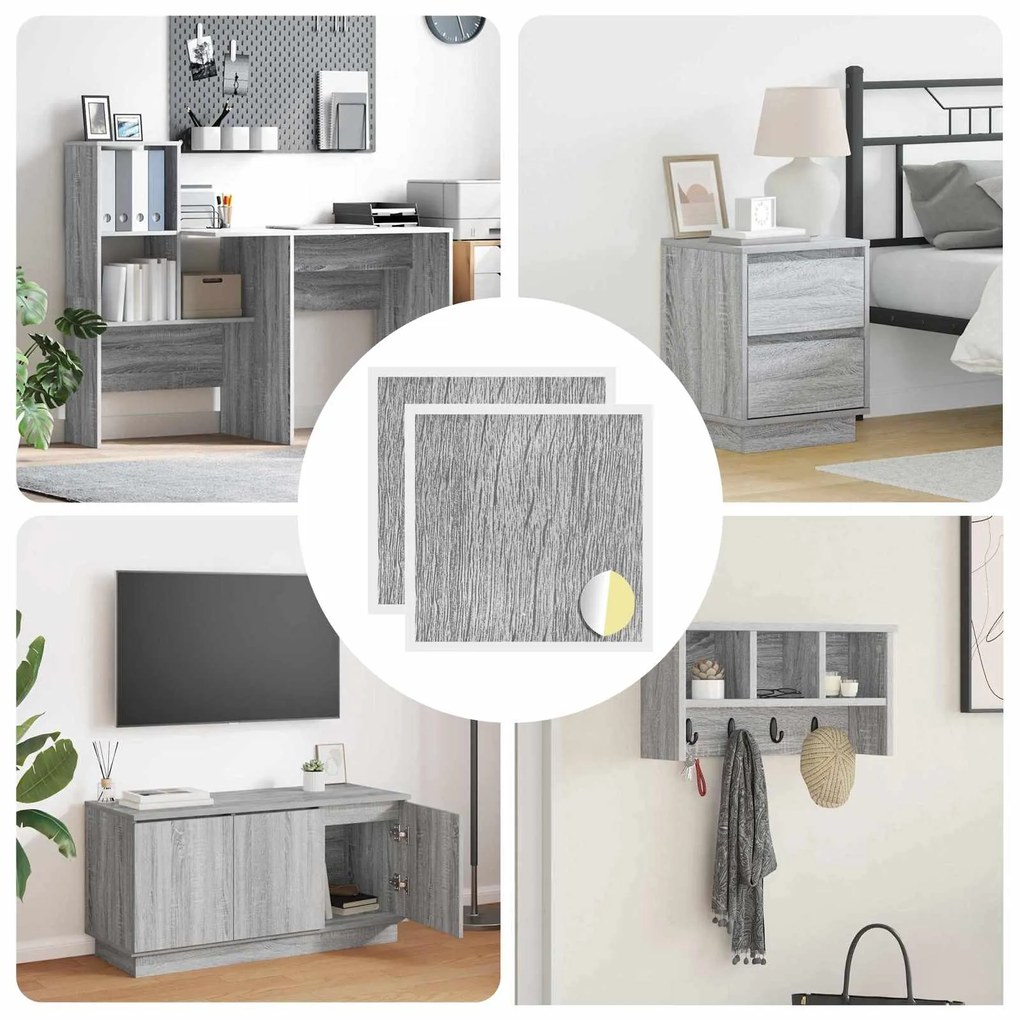 vidaXL Capa de Parafuso Autoadesiva 2 pcs Cinza Sonoma Ø 20 x 0,5 mm