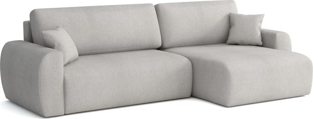 Sofá de canto Calexico 102, Cama com arrumação, 250x142x87cm, 102.5 kg, Pernas: Plástico