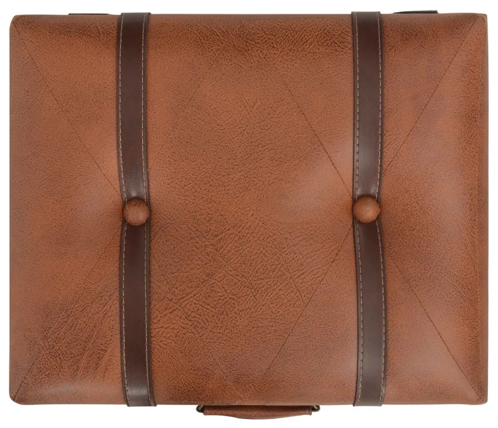 Banco de arrumação 40 cm couro artificial bronze
