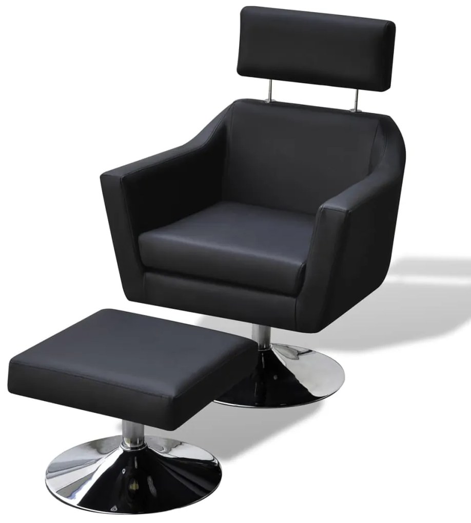 241029 vidaXL Poltrona de TV couro artificial preto
