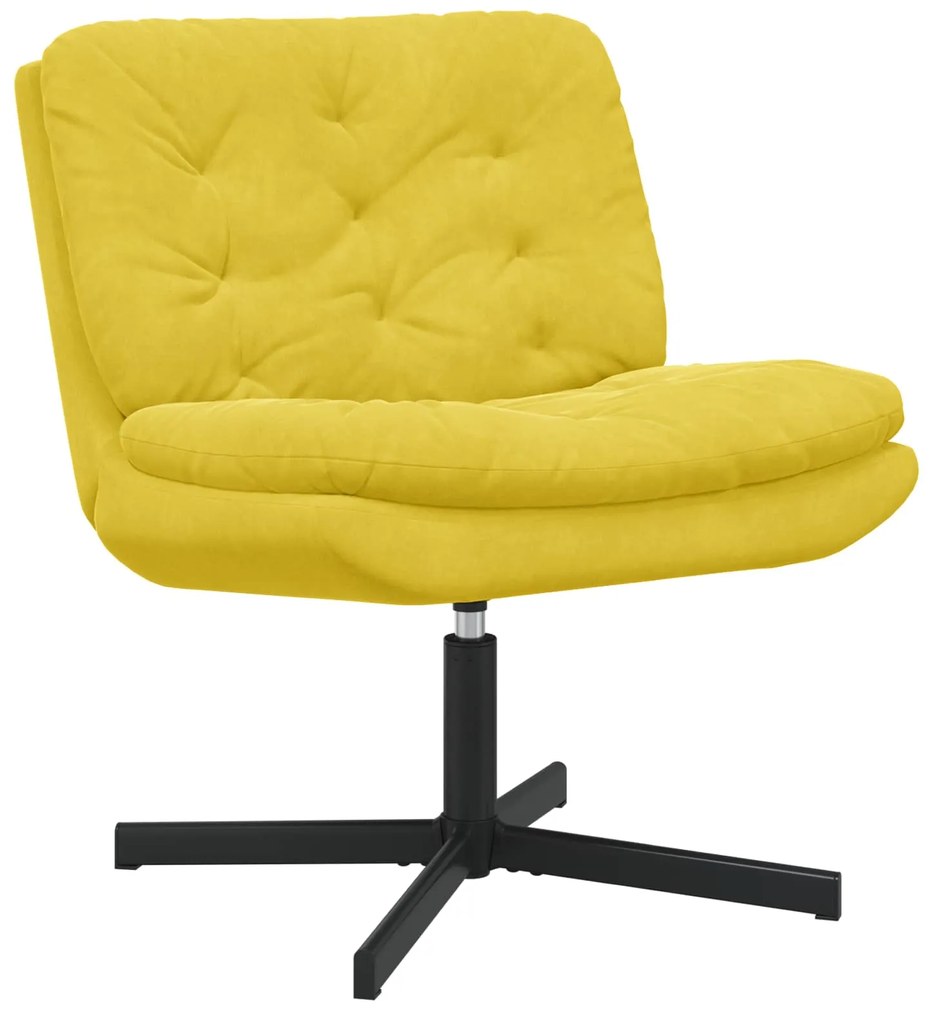 vidaXL Cadeira Relaxante Giratória Amarelo 63 x 75 x 76 cm Veludo