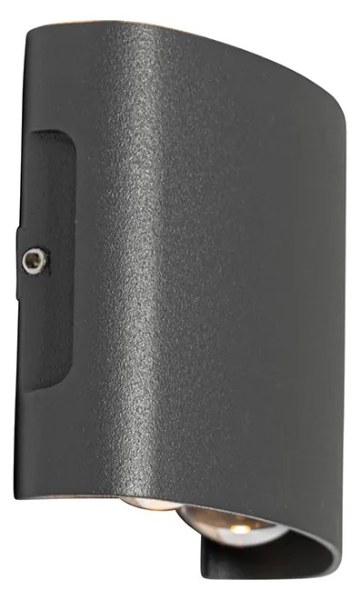 Candeeiro de parede exterior cinzento escuro com LED 4 luzes IP54 - Silly Moderno