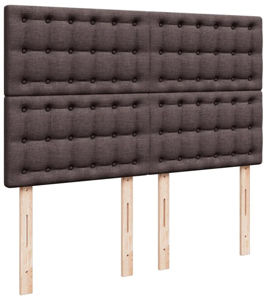 Cama com molas/colchão 140x200 cm tecido castanho-escuro