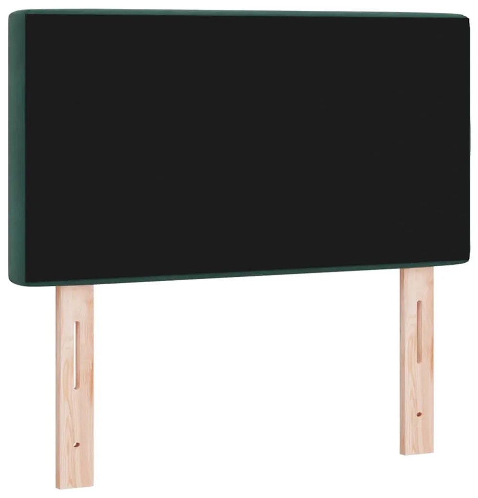 Cabeceira de Veludo Verde Escuro com Botões de Cristal Tufted 80 cm