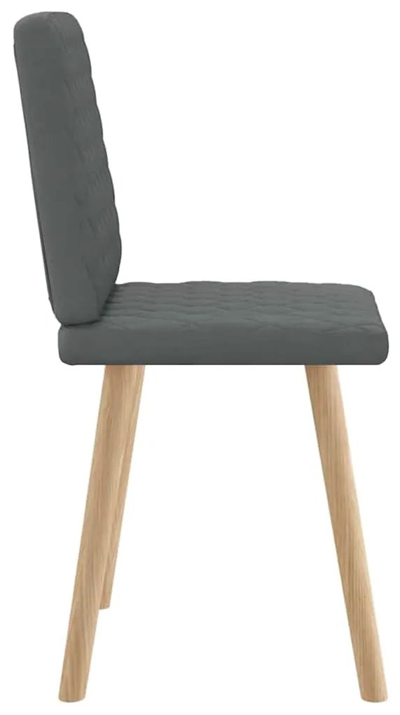 Cadeiras de jantar 2 pcs tecido cinzento-escuro