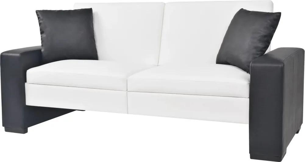 Sofá-cama com braços ajustável PVC branco