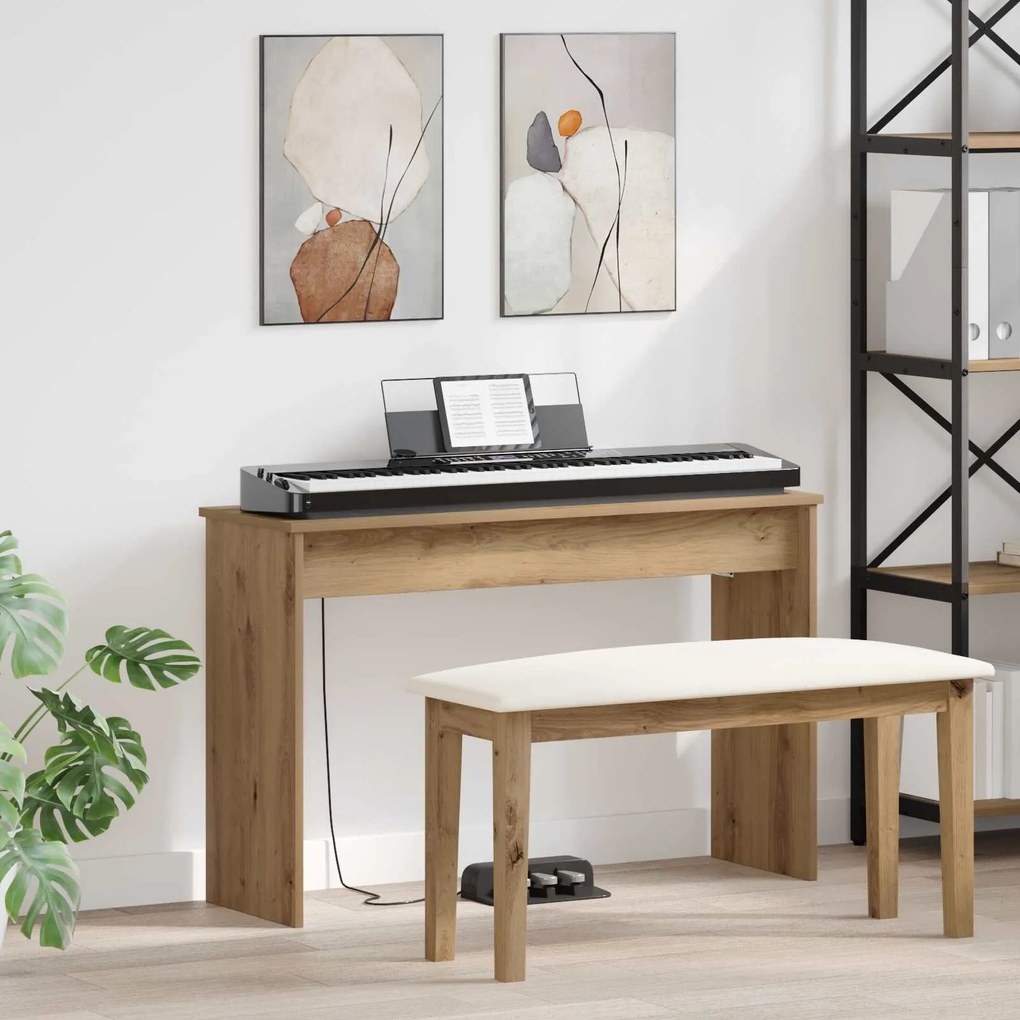 vidaXL Suporte de Teclado Carvalho Artesanal 100 x 32 x 64 cm