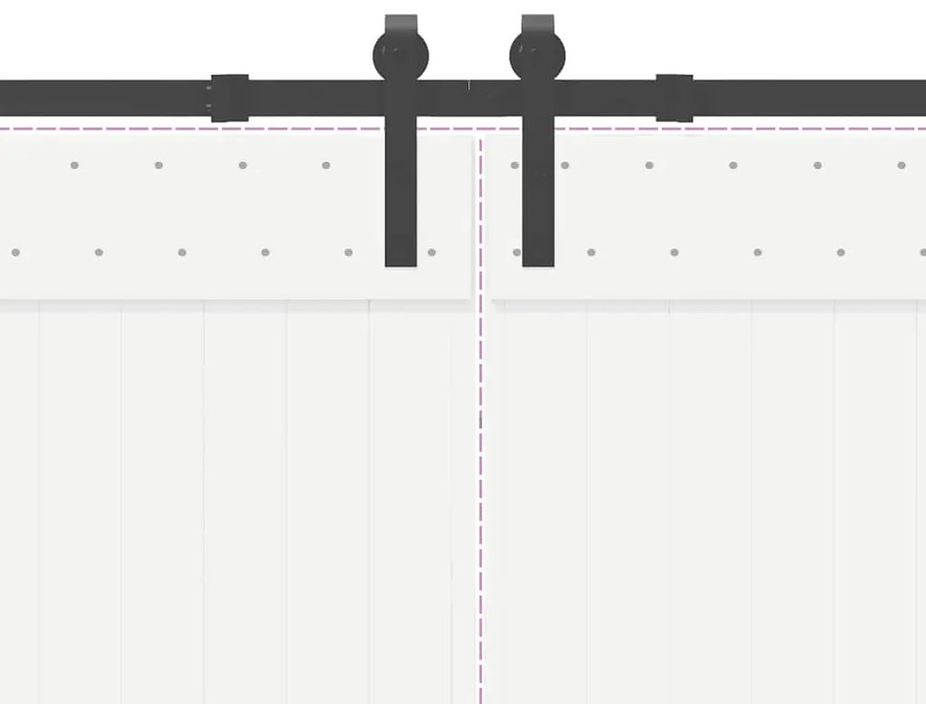 Kit de ferragens para porta deslizante 427 cm aço preto