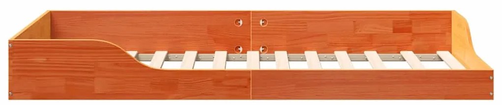Estrutura de cama de chão Castanho-mel 75 x 190 cm