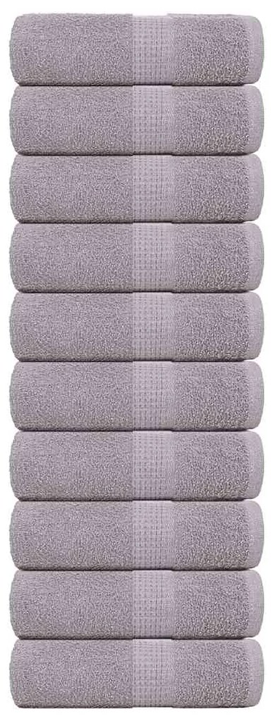 vidaXL Toalhas de rosto FROGN 10 peças Cinza 30x30 cm 360 g/m²