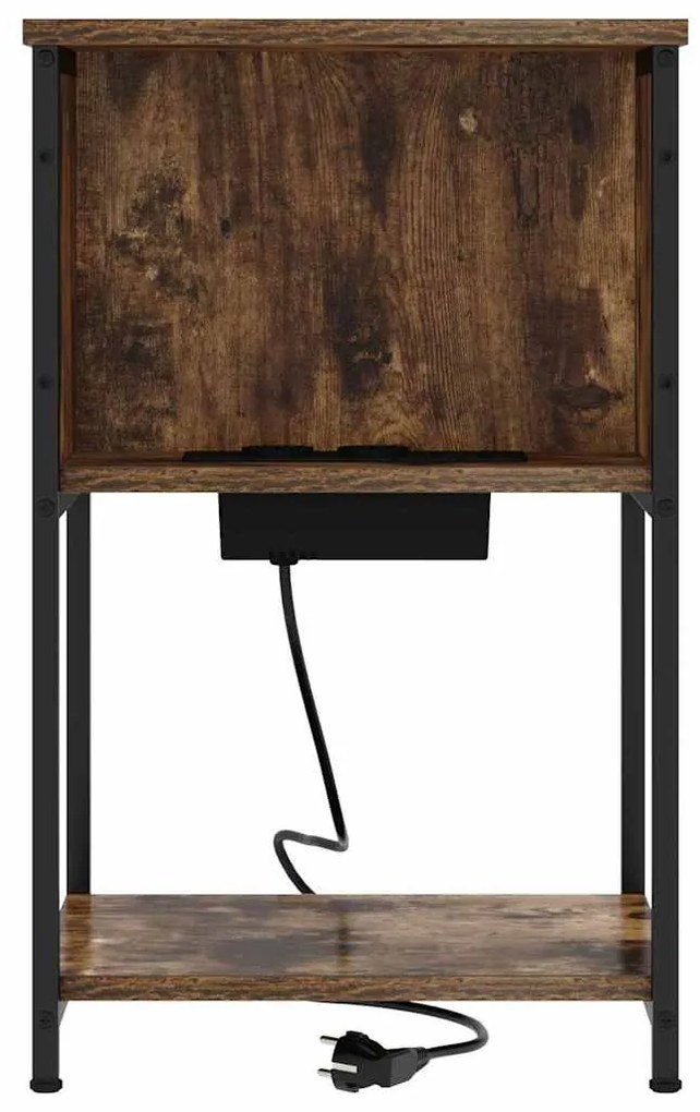 Armário de Cabeceira Carvalho fumado 38 x 31 x 61 cm