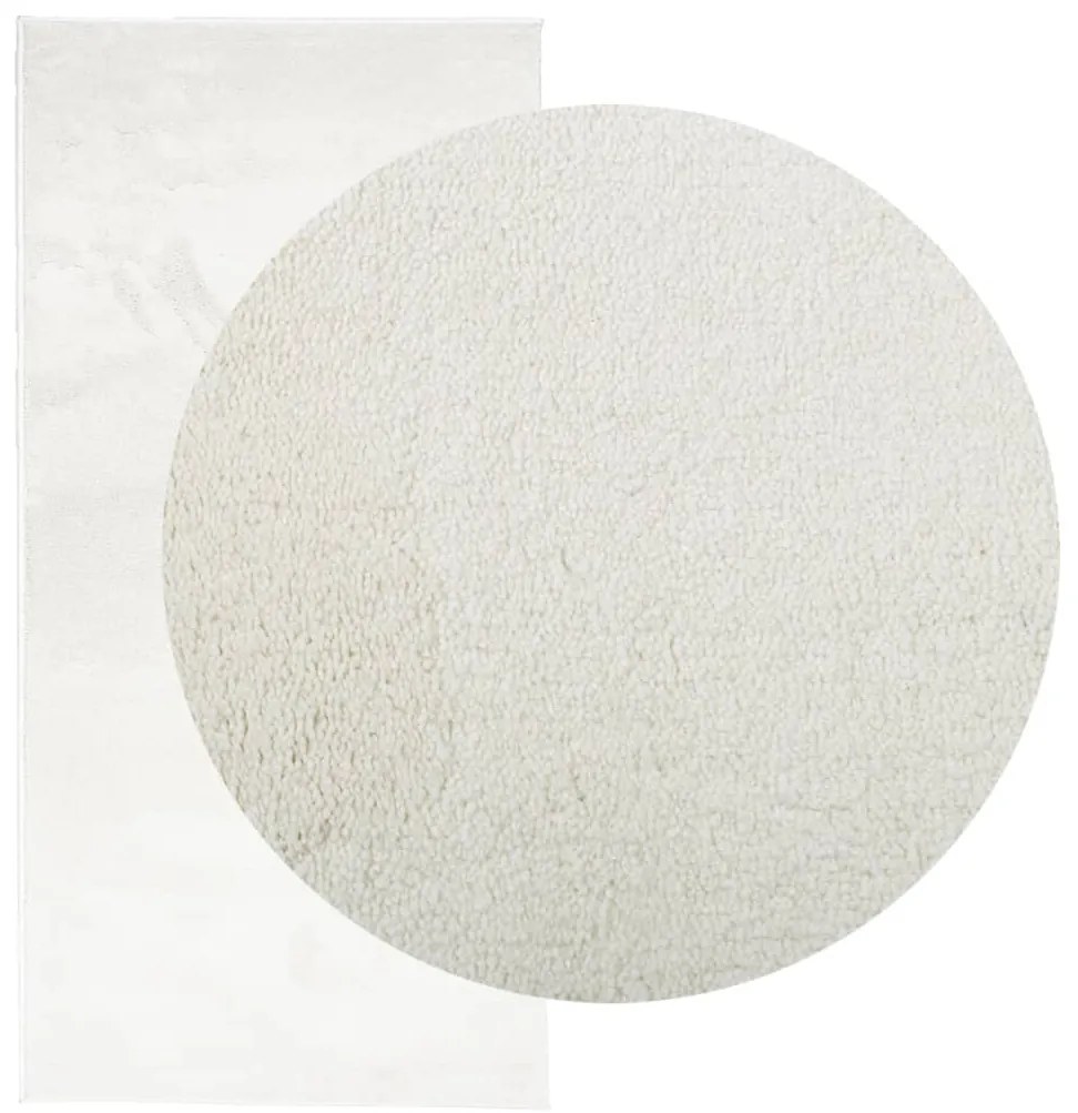 Tapete de pelo curto OVIEDO 100x200 cm creme
