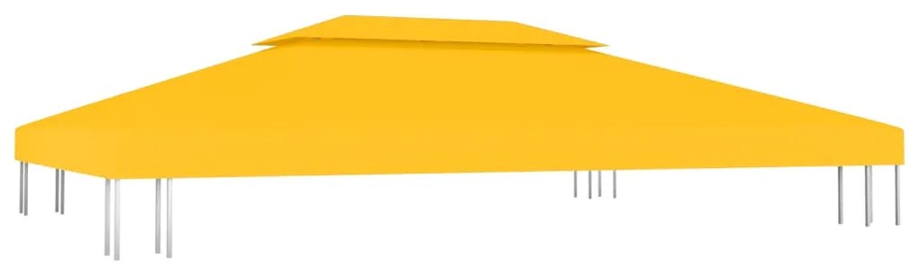 Cobertura de gazebo com 2 camadas 310 g/m² 4x3 m amarelo