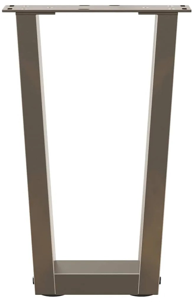 Pés para mesa de centro em formato de V, 2 peças, aço natural, 28x(42-