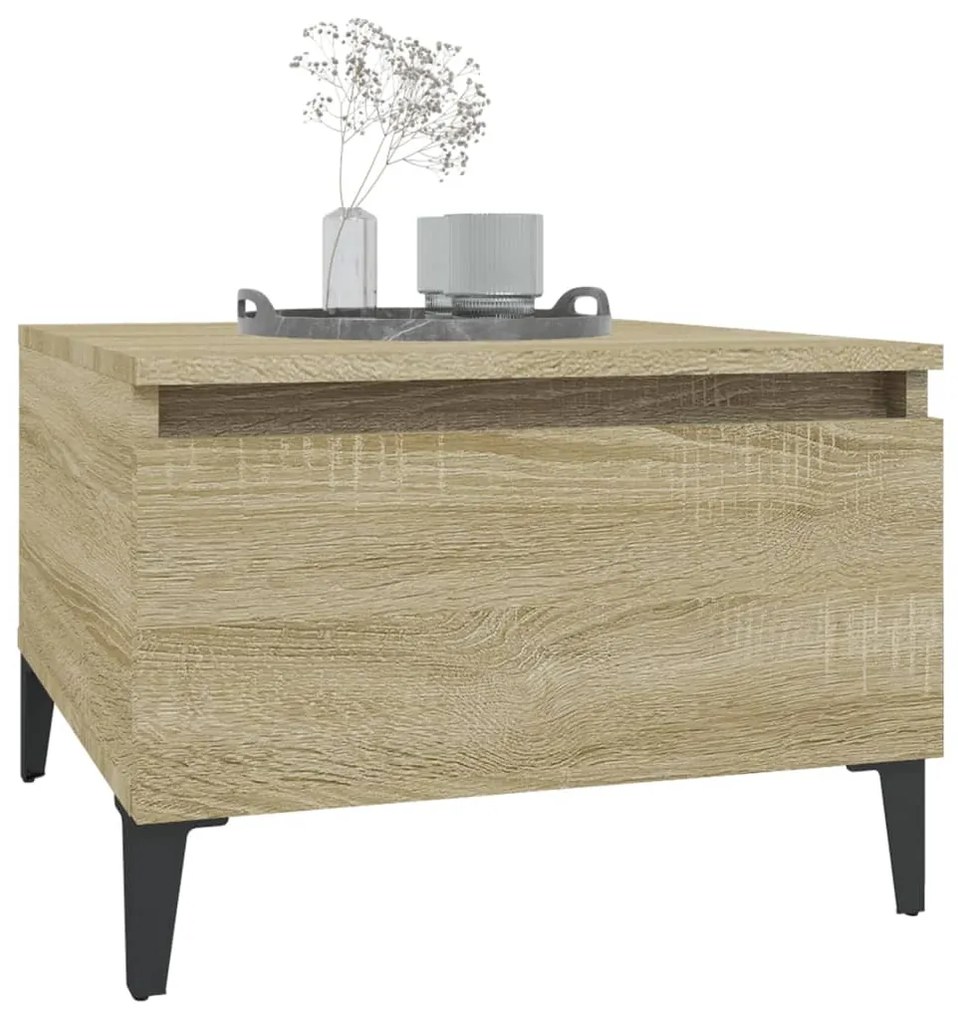Mesas de apoio 2 pcs 50x46x35 cm deriv. madeira carvalho sonoma