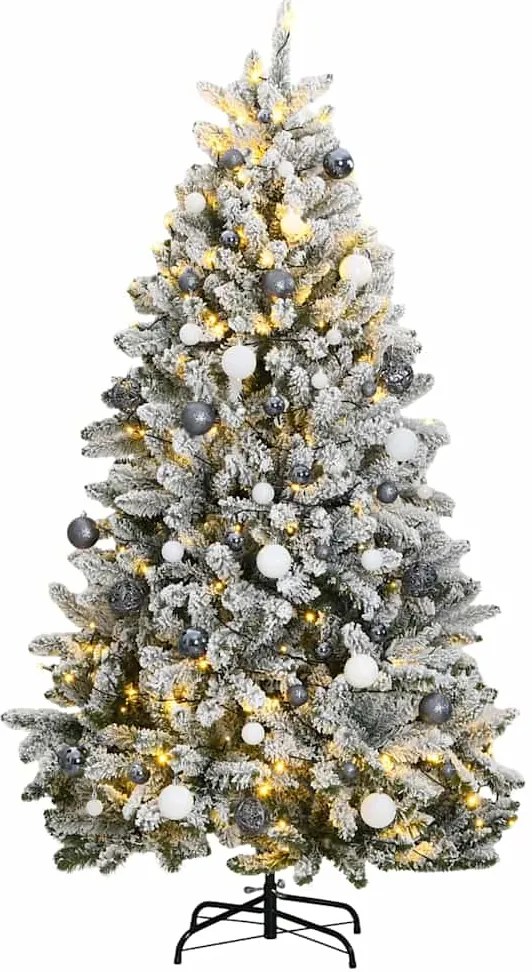 Árvore Natal artificial articulada c/ 300 luzes LED+bolas 270cm