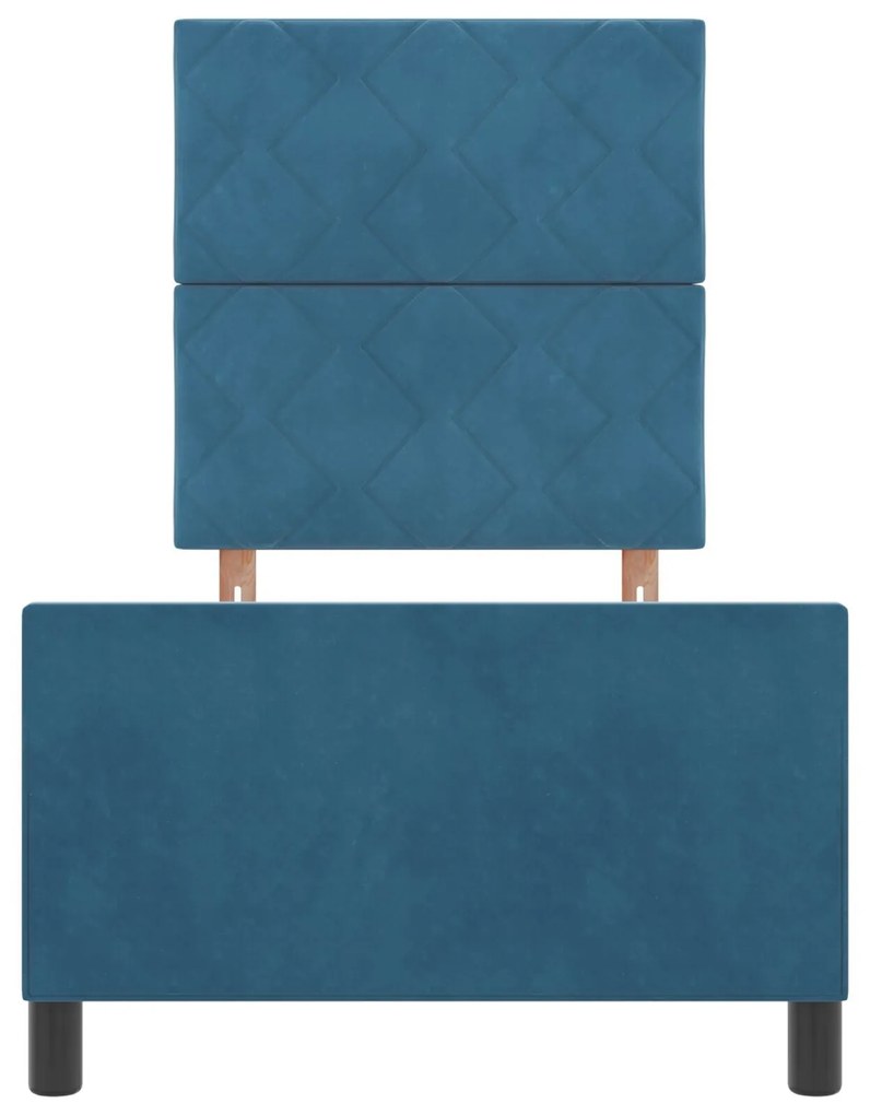 Estrutura de Cama de Veludo Azul Escuro vidaXL 80x200 cm