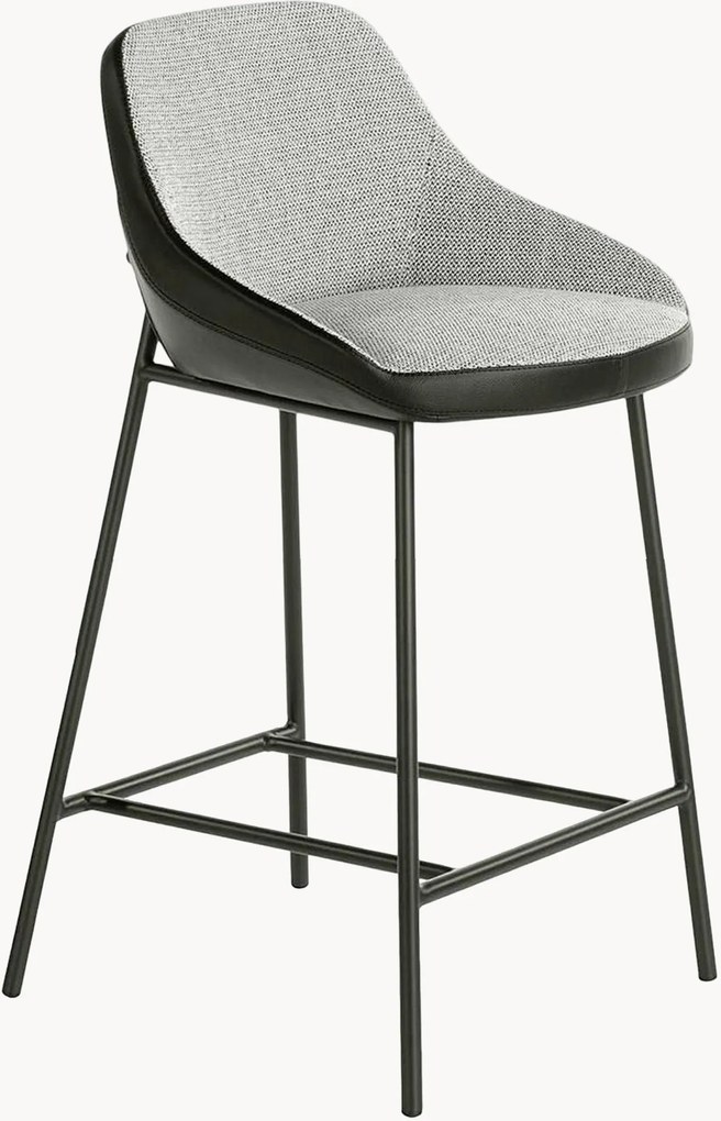 Cadeira de bar estofada com encosto em couro sintético Erika