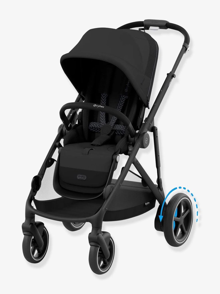 Carrinho de bebé evolutivo, e-Gazelle S CYBEX moon black preto