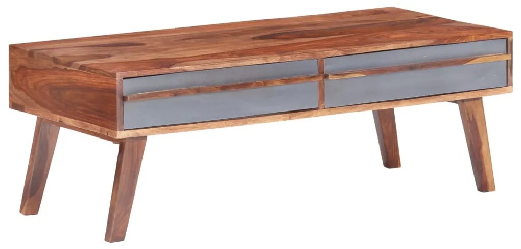 Mesa de centro 110x50x40 cm madeira maciça cinzento