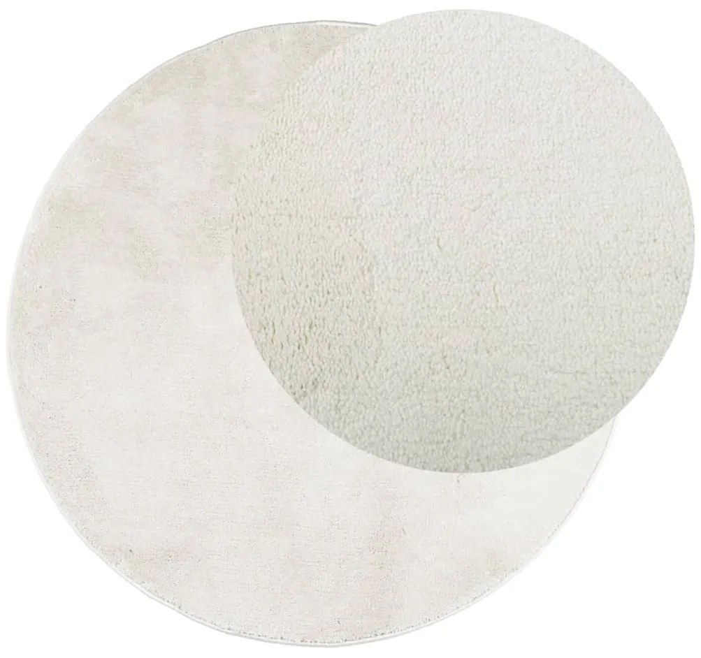 Tapete de pelo curto OVIEDO Ø 160 cm creme
