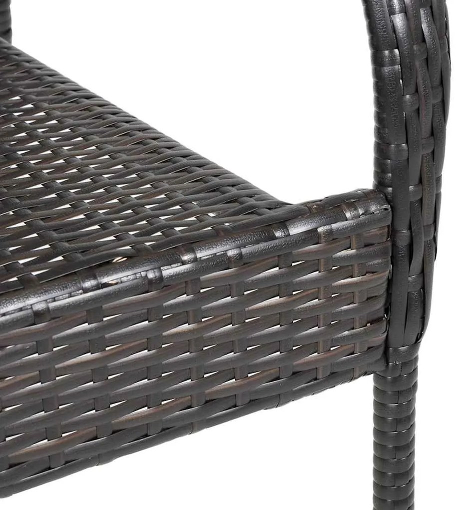 Cadeiras de exterior empilháveis 6 pcs vime PE castanho
