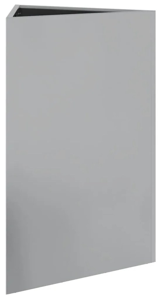 Vaso/floreira jardim 2pcs triangular 50x43x75cm aço galvanizado