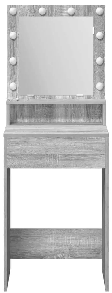 Mesa de Toucador com Luzes LED em Cinza Sonoma - 50x41x135 cm