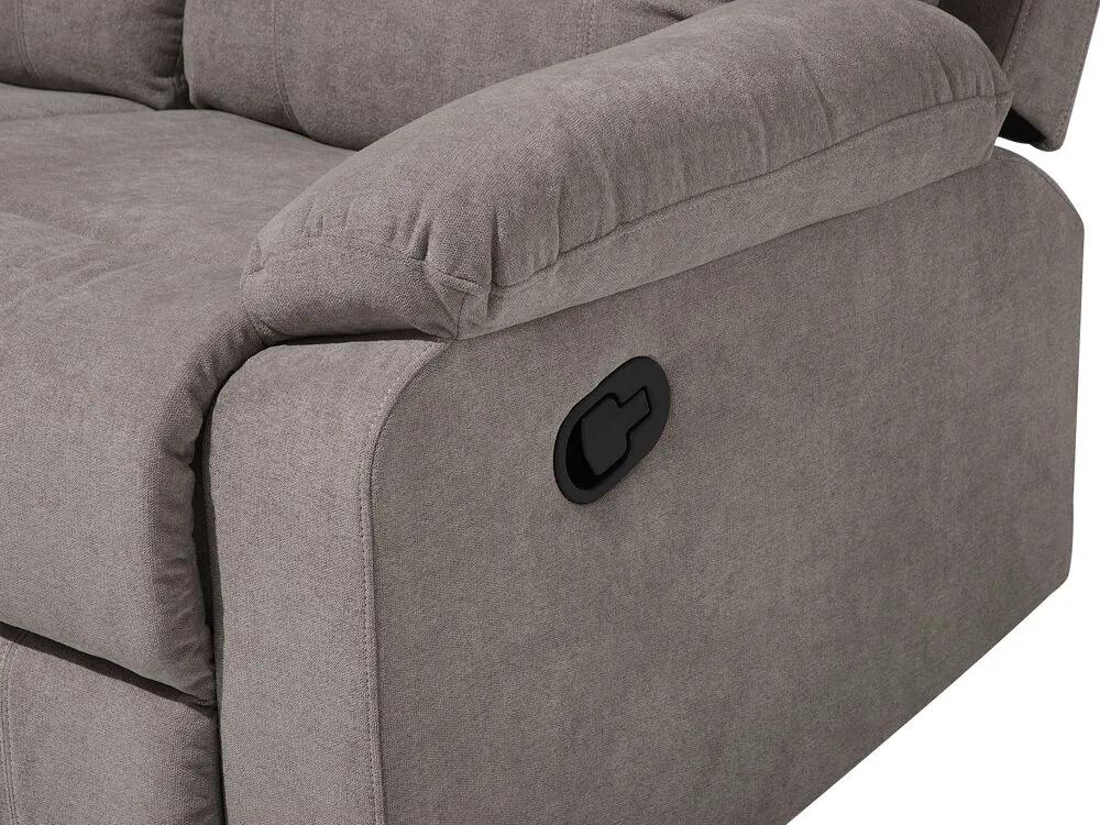 Sofá de 3 lugares reclinável em tecido taupe BERGEN Beliani