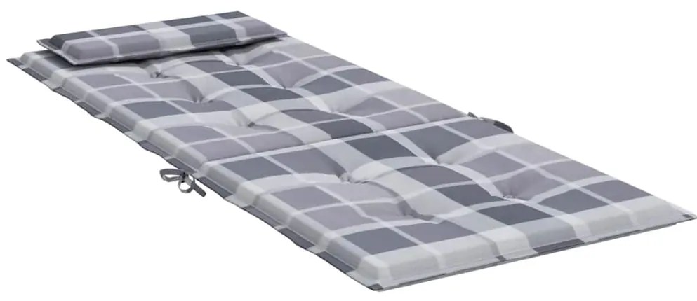 Almofadões cadeira encosto alto 4pcs tecido oxford xadrez cinza
