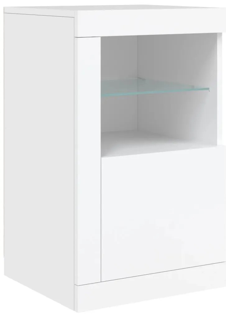 Aparador com luzes LED 123x37x67 cm branco