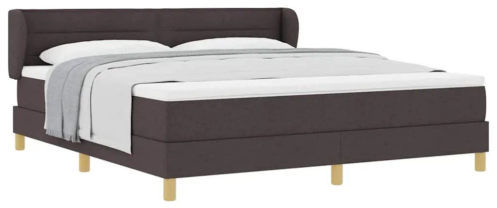Cama Box Spring vidaXL com Colchão em Castanho Escuro, 180x200 cm, Tec