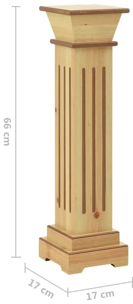 Suporte p/ plantas pilar quadrado 17x17x66 cm MDF madeira clara