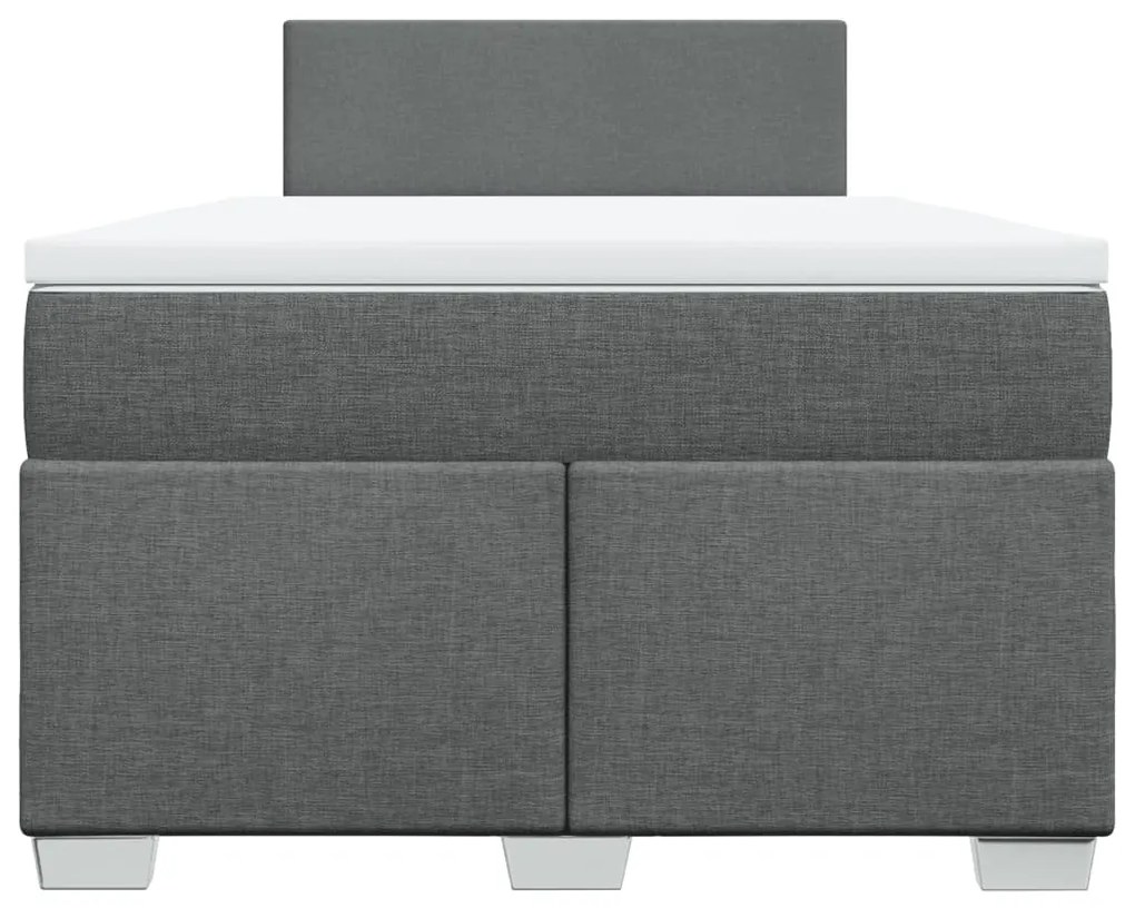 Cama boxspring com colchão 120x190 cm tecido cinzento-escuro